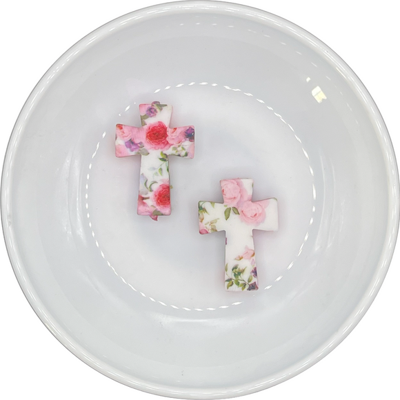 S-433 Floral Printed Cross Silicone Buddy EXCLUSIVE 30x21mm