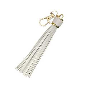 Gray Faux Leather Long Tassel