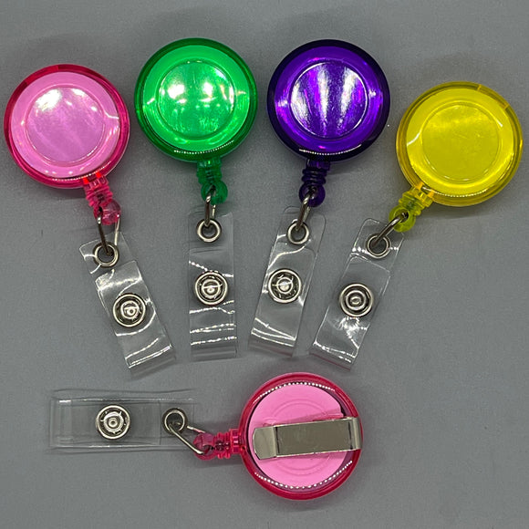 Transparent Color Clip Badge Reels (NON Swivel)
