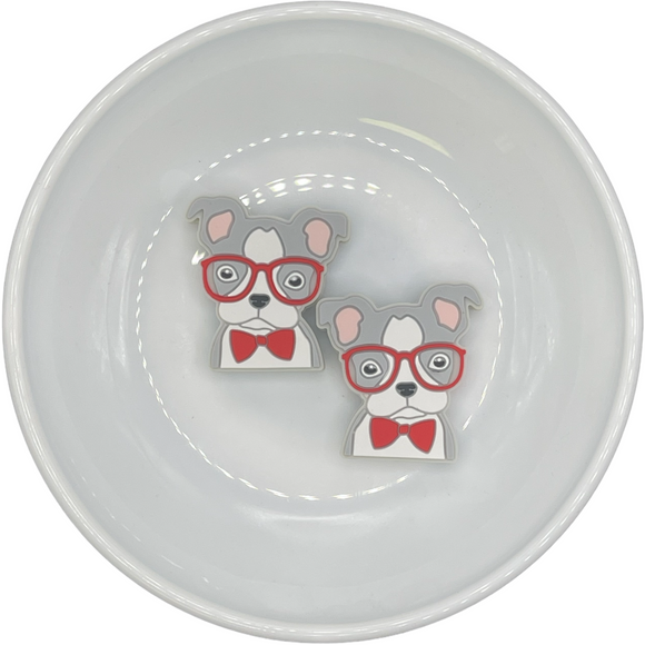 S-296 GRAY Terrier w/ Glasses Silicone Buddy EXCLUSIVE