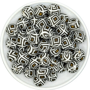 15-79 Tribal Wood 15mm Silicone Bead EXCLUSIVE