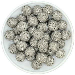 Black & White Tribal 15mm Silicone Bead EXCLUSIVE