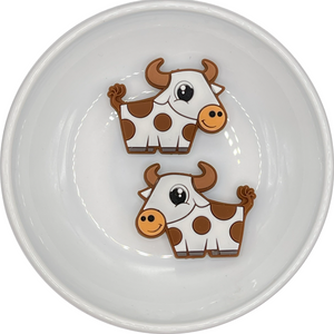 S-177 Standing Brown Cow Silicone Buddy 28.5x29mm