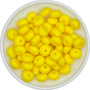 Yellow Round Abacus Silicone 14mm