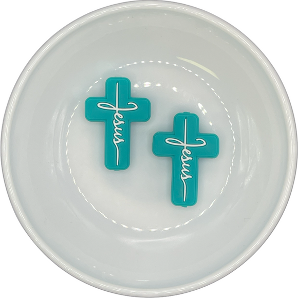 S-421 JESUS TURQUOISE Cross Silicone Buddy EXCLUSIVE