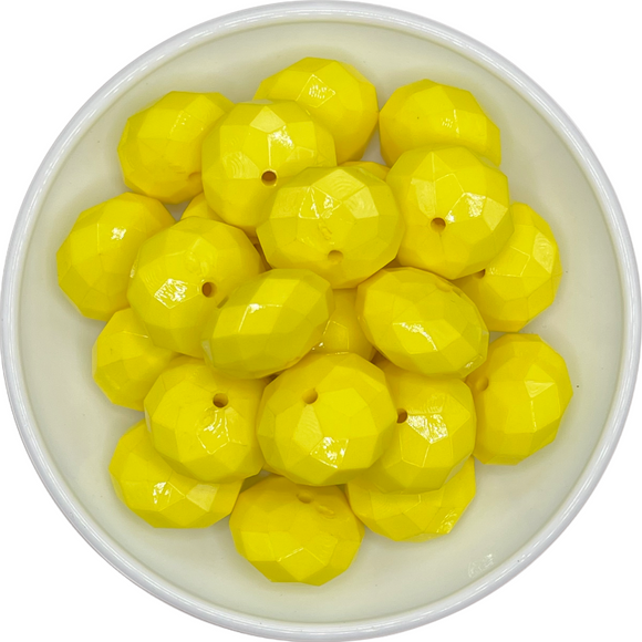 Yellow Rondelle Facet Beads