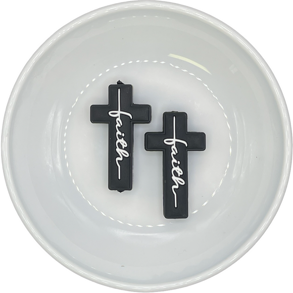 S-394 WHITE Faith Cross Silicone Buddy EXCLUSIVE 39x22.5mm