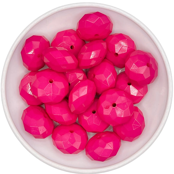 Hot Pink Rondelle Facet Beads