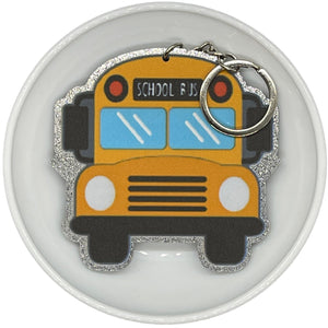 Decorated School Bus Acrylic Keychain