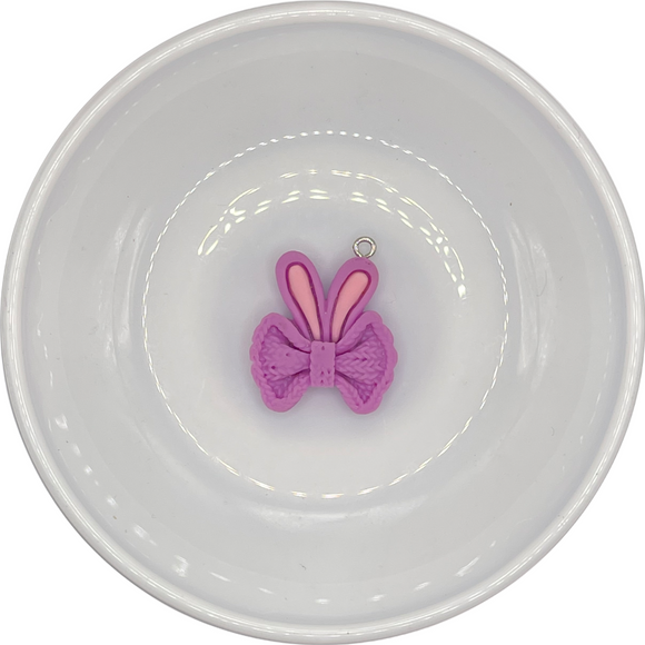 Purple Bunny Ears Clay Charm 30.5x24mm