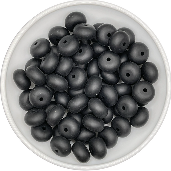 Black Round Abacus Silicone 14mm