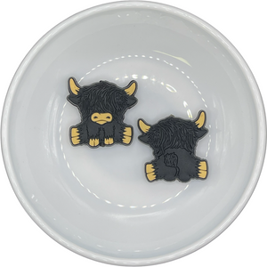 BLACK 2 Sided Highland Cow Silicone Buddy EXCLUSIVE