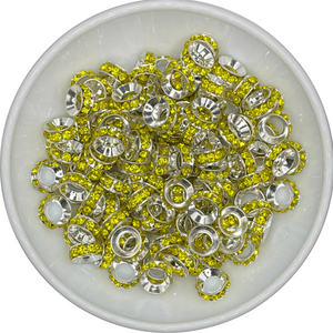 10-2 Yellow Large Hole Crystal Spacer 10mm