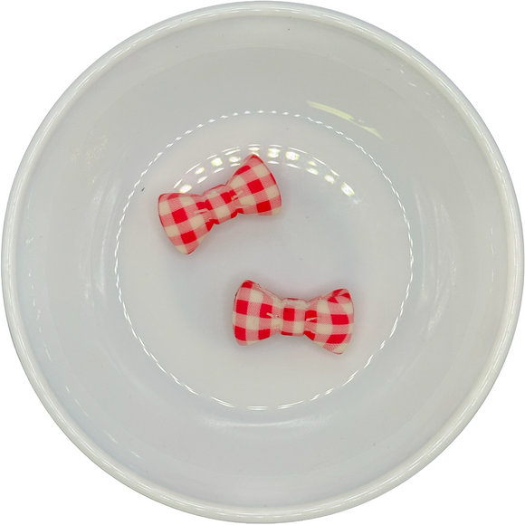 Hot Pink Gingham SMALL BOW Silicone Buddy EXCLUSIVE