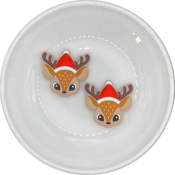 Santa Hat Deer Silicone Buddy 29x30.5mm