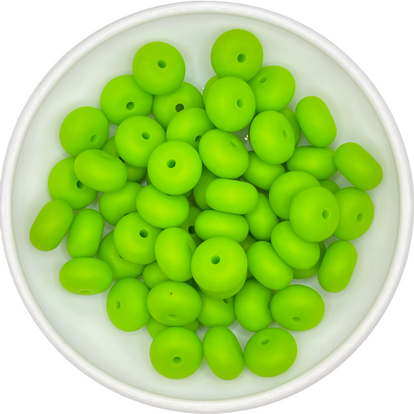 Lime Green Round Abacus Silicone 14mm