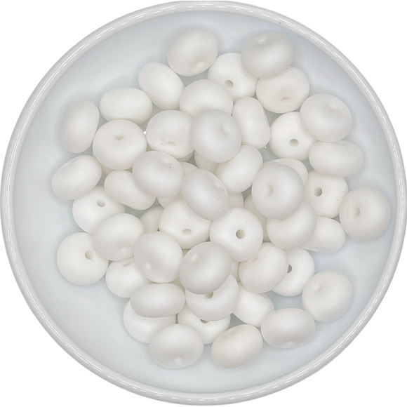 White Round Abacus Silicone 14mm