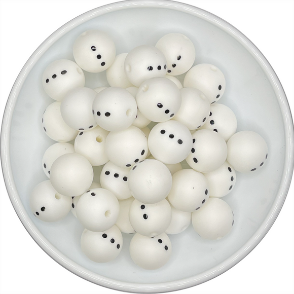Snowman BUTTONS 15mm Silicone Bead