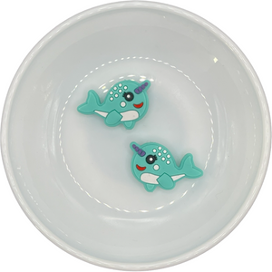 TURQUOISE Narwhal Silicone Buddy 19x29.5mm