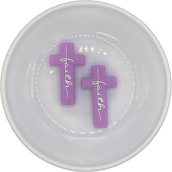 S-418 Lavender Faith Cross Silicone Buddy EXCLUSIVE 39x22.5mm