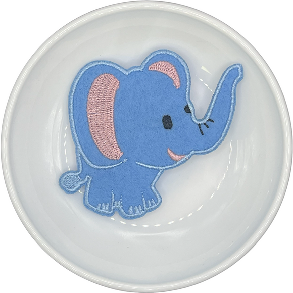 Blue Elephant Embroidery Patch