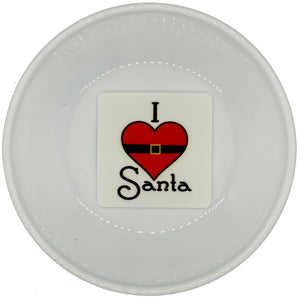 I Love Santa Flat Back Printed Resin Charm