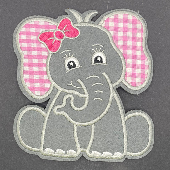 Extra Large Gray Elephant Embroidery Patch