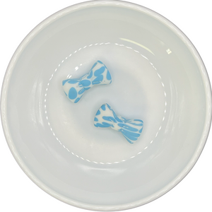 BLUE COW PRINT BOW Silicone Buddy EXCLUSIVE 25x13mm