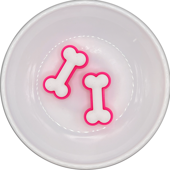 Hot Pink Bone Silicone Buddy EXCLUSIVE 18.5x34mm