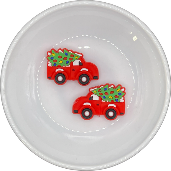 Red Christmas Truck Silicone Buddy 23x33.5mm