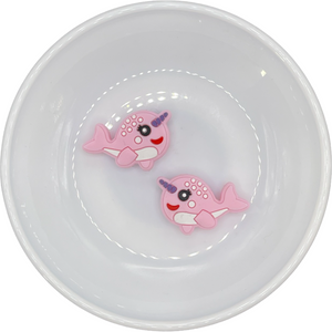 S-221 PINK Narwhal Silicone Buddy 19x29.5mm