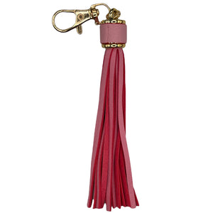 Pink Faux Leather Long Tassel