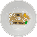 Scrubs, Coffee & Rubber Gloves Acrylic Badge Reel Blank