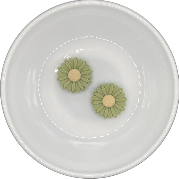 Sage Green Daisy Silicone Buddy 20mm