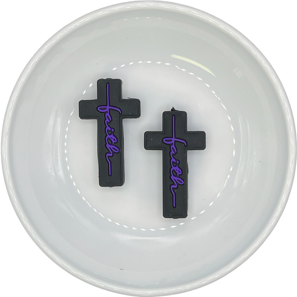 PURPLE Faith Cross Silicone Buddy EXCLUSIVE 39x22.5mm