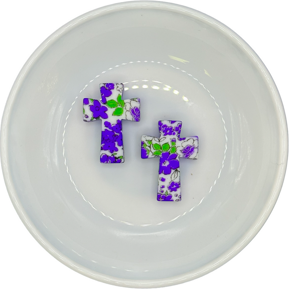 Purple Floral Printed Cross Silicone Buddy EXCLUSIVE
