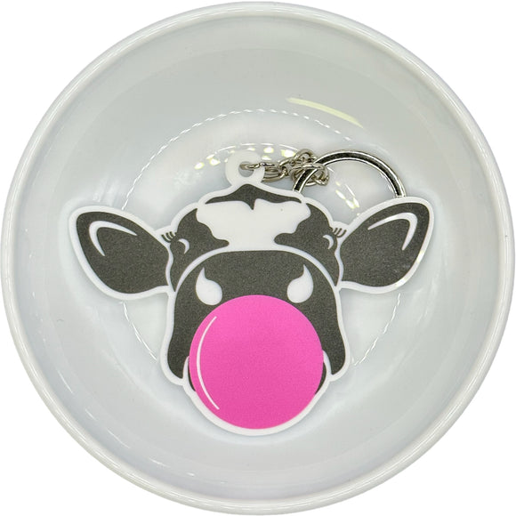 DECORATED Bubble Cow Acrylic Keychain