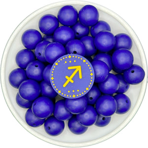 Zodiac Blue 15mm Silicone Bead