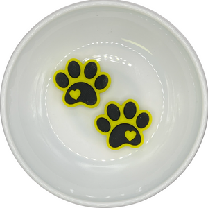 S-310 Yellow Paw Print Silicone Buddy 25.5x30mm